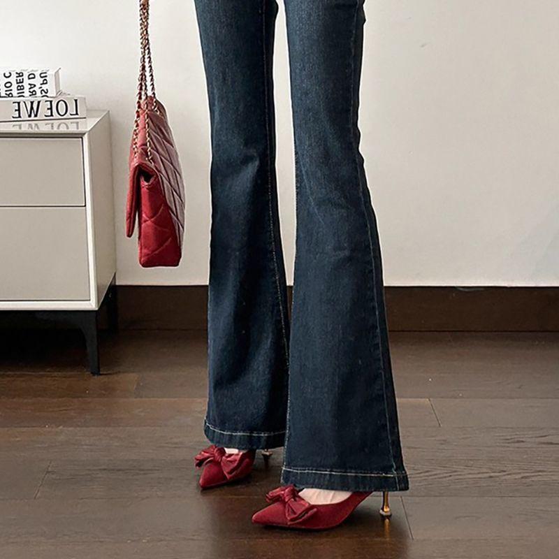  bridesmaid shoes temperament show high bow elegant pointed versatile side empty high heels small man