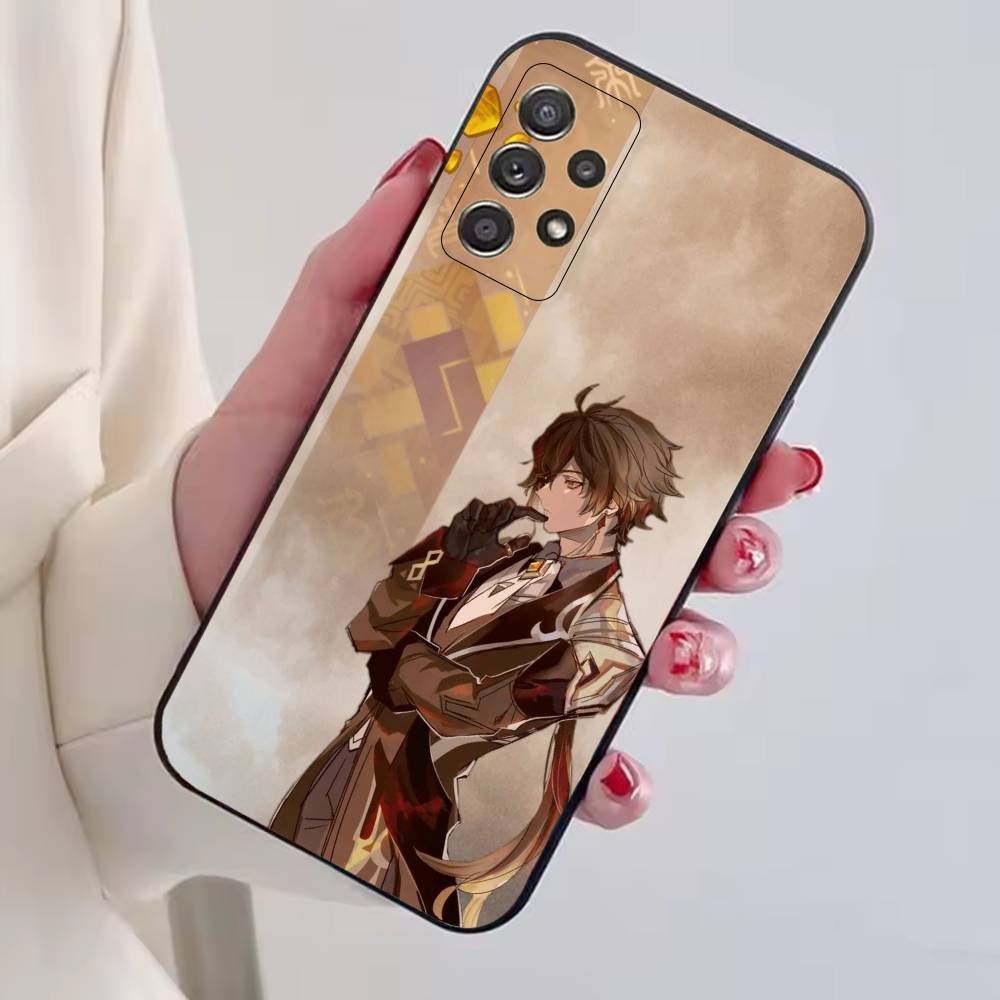 

Чехол для телефона Genshin Impact Z-Чжун Ли для Samsung S25, S24, S21, S22, S23, S30, Ultra, S20, Plus, Fe, Lite, Note, 10, Черная крышка Samsung S30Ultra5G