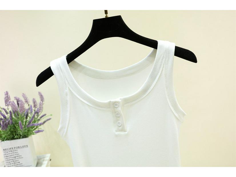 Women's Slim Fit Round Neck Sleeveless Camisole Top - Stretchy, Solid Color, Anti-Exposure Inner Wear