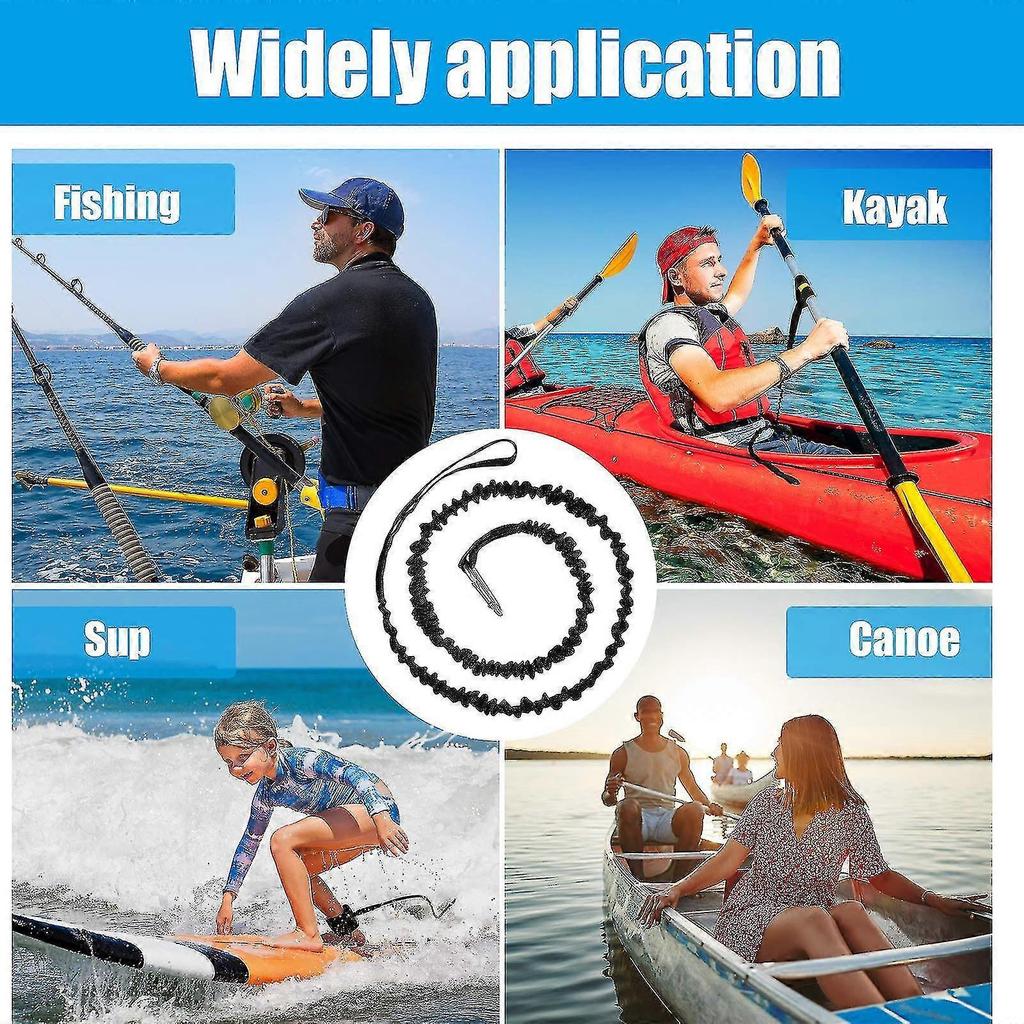 4 Pieces Kayak Paddle Leash Kayak Rod Leash Kayak Paddle Lanyard Stretchable Coiled Lanyard Leash Kayak Accessories
