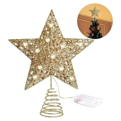 Christmas Tree Topper Glitter Star Christmas Decorations for Home Xmas Tree Top Navidad Ornaments New Year Party Decor Gifts