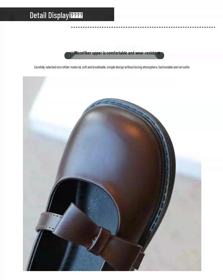 Girls' Black Leather Princess Shoes - British Style Autumn Collection