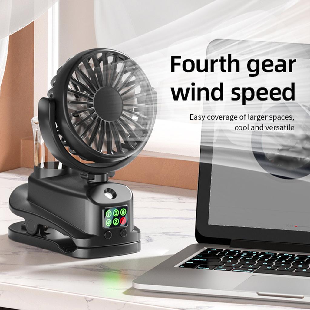 Practical Small Desktop Fan Clip On Fan Office Fan 4 Speed Setting Air Cooling Fan ABS Texture Suitable for Cooling