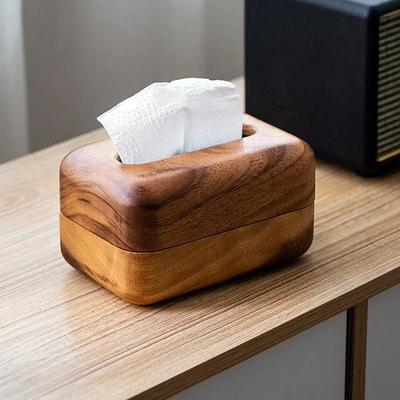 Scatola Dispenser Fazzoletti Noce Nero Contenitore di Carta in Legno per Tavolo da Pranzo Decorazione da Tavolo Soggiorno Casa Scatola di Fazzoletti