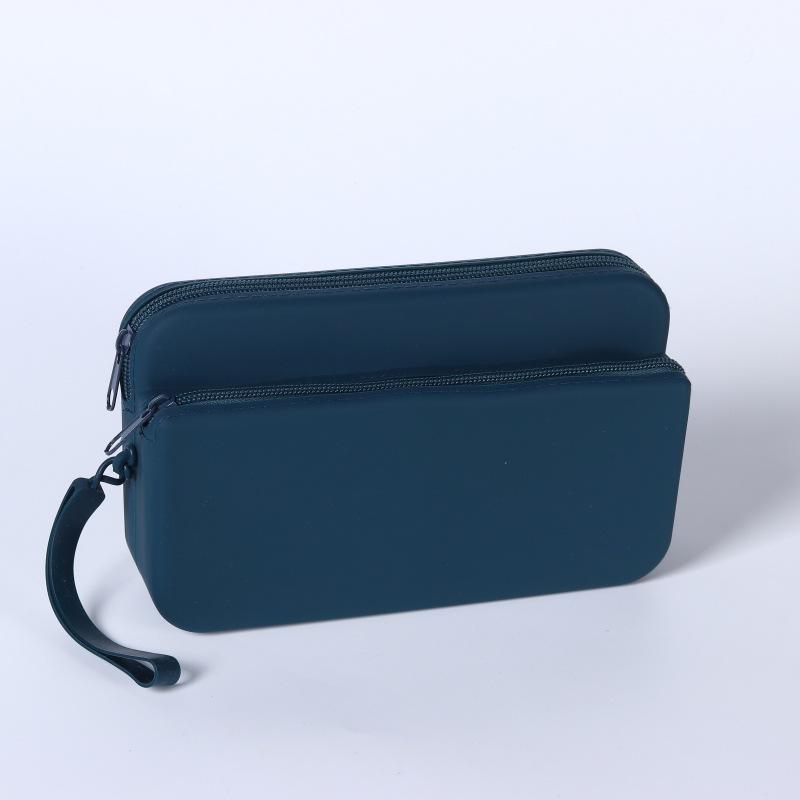 Silicone Zipper Portable Storage Bag Coin Purse Lipstick & Cosmetics Pouch Travel Bag Unisex Soft Handle