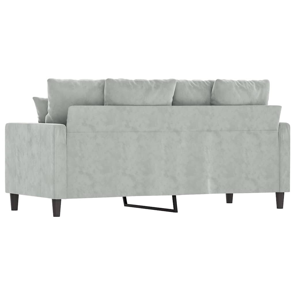 Vidaxl Sofa 2-Osobowa, Jasnoszara, 140 Cm, Tapicerowana Aksamitem