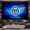 Wall Hanging Tapestry Custom NamePortsmouth FC Pattern Personalized Printed Fabric Wall Decor