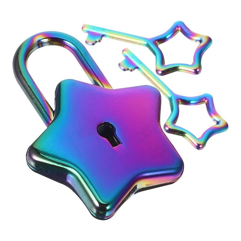 

Five Pointed Star Shape Padlock Sturdy Material AntiRust Small Lock For Box Handbag Diary Books Metal Hardware Decorative