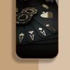 Black Card Gold Symbol Pattern Gold Metallic Paint Glass Phone Case For iPhone 17 Pro Max 11 12 13 14 15 16 Plus 17Air 16E Cover