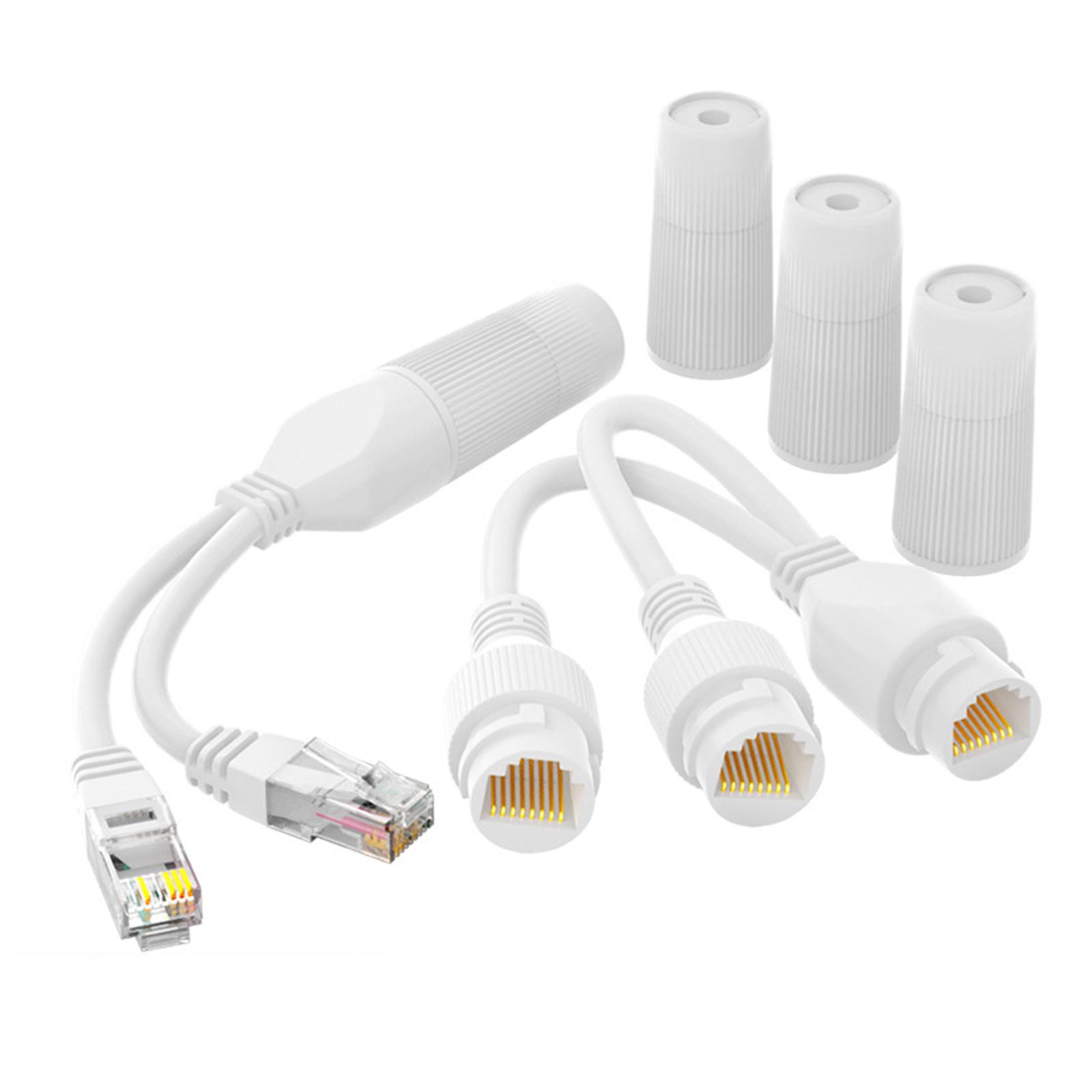 

Водонепроникний PoE Combiner Splitter Adapter Ethernet Splitter 1 to 2 Adapter Simultaneous Online Separator ABS-material