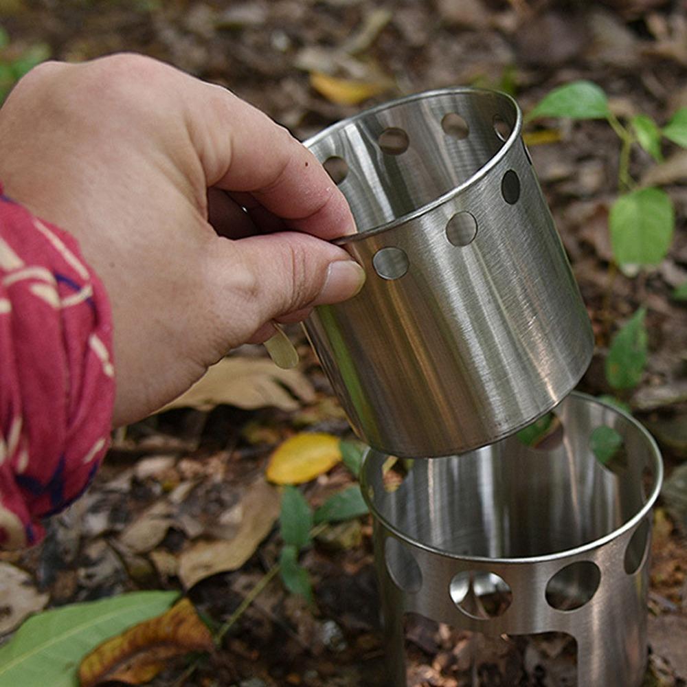 Non Slip Support Portable Camping Stove Stainless Steel Cooking Pot Set Camping
