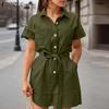 ZANZEA Women Casual Turn Down Collar Summer Short Sleeve Jumpsuits