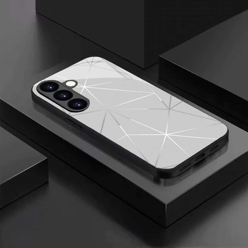 Gradient line pattern tempered glass phone case suitable for Samsung Galaxy S26 S25 S24 S23 S22 S21 S20FE/Ultra/Plus5G anti drop