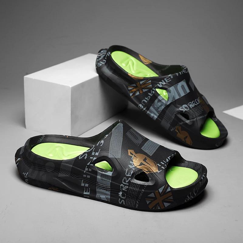 

Модные летние высококачественные тапочки мужские противоскользящие модные мужские пляжные туфли на толстой подошве износостойкие садовые туфли новые мужские туфли46 41-42