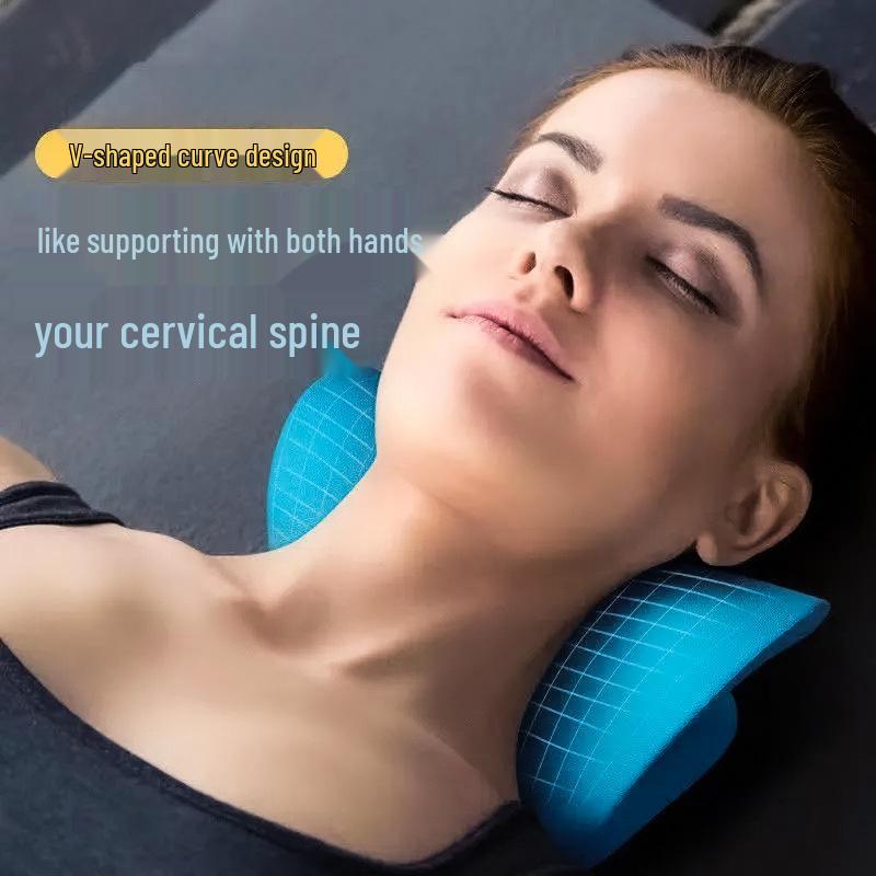Cervical Spine Massager Pillow: Memory Foam Neck Protector for Hump Correction & C-Shaped Traction Support