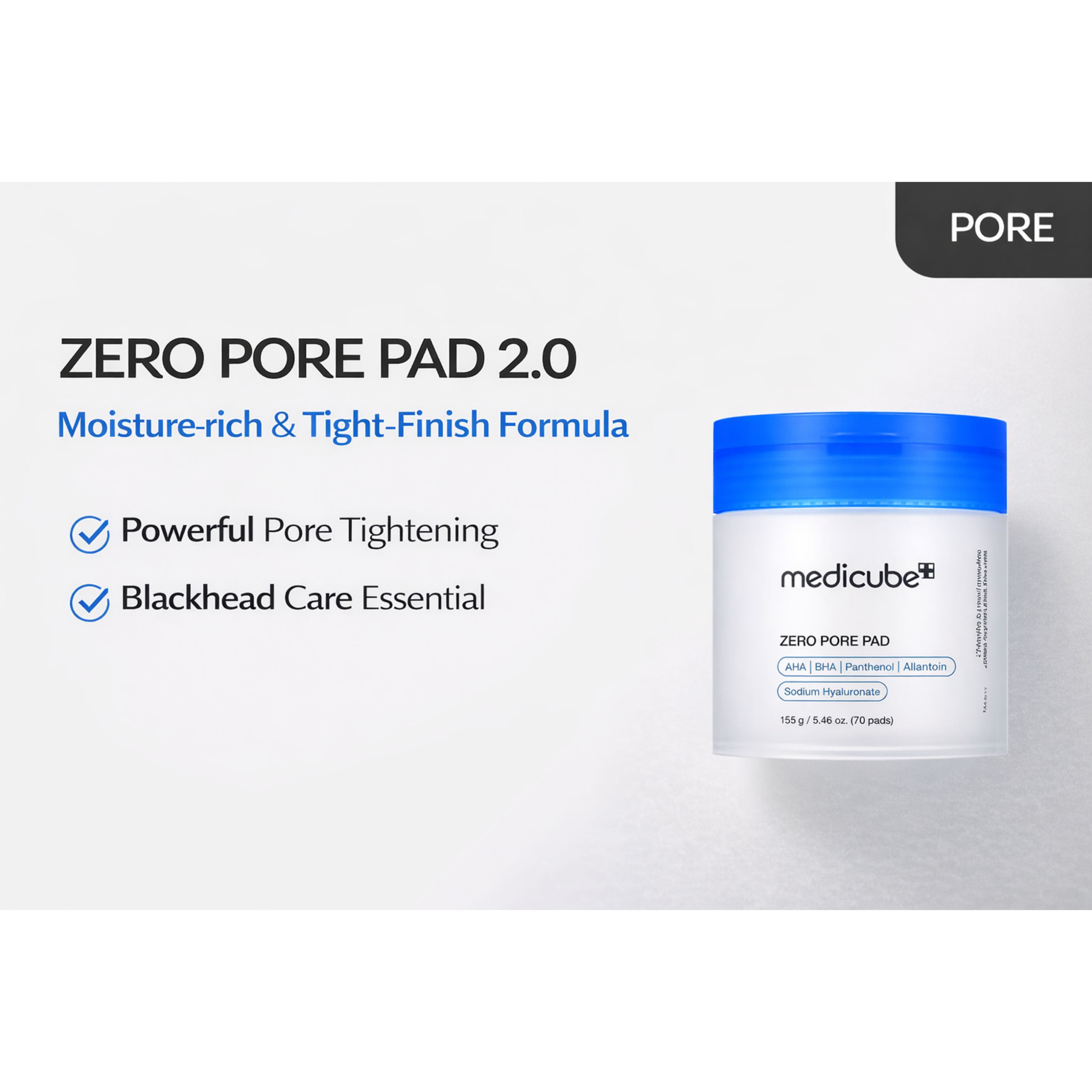 MEDICUBE Zero Pore Pads 70 Sheets – Pore Tightening & Exfoliating Toner Pads