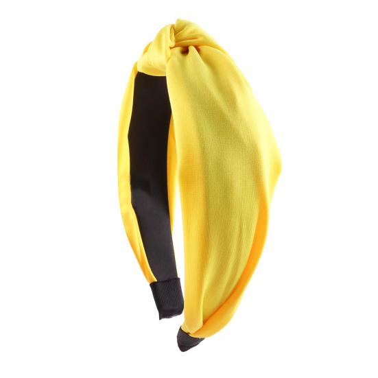 

Женская завязанная повязка на голову ярких цветов, тканевый обруч для волос, эластичная повязка на голову, широкая повязка для волос, аксессуары для волос жёлтый