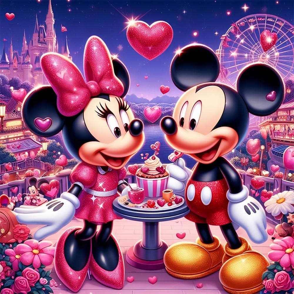 Mickey and Minnie Good Night Under The Moon Theme Diamond Painting New Full Diamond Children's Handmade DIY Diamond Embroidery Material Package