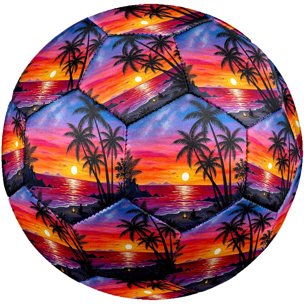 1 Stück Strand Sonnenuntergang Szene Langlebig Größe 5 Fußball Professioneller Spiel-Trainingsfußball Indoor & Outdoor Sportball p60197