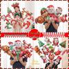 Santa Claus Christmas Decoration Balloons with Sticks and Small Gift Headbands for Kindergarten and Mall Scenes