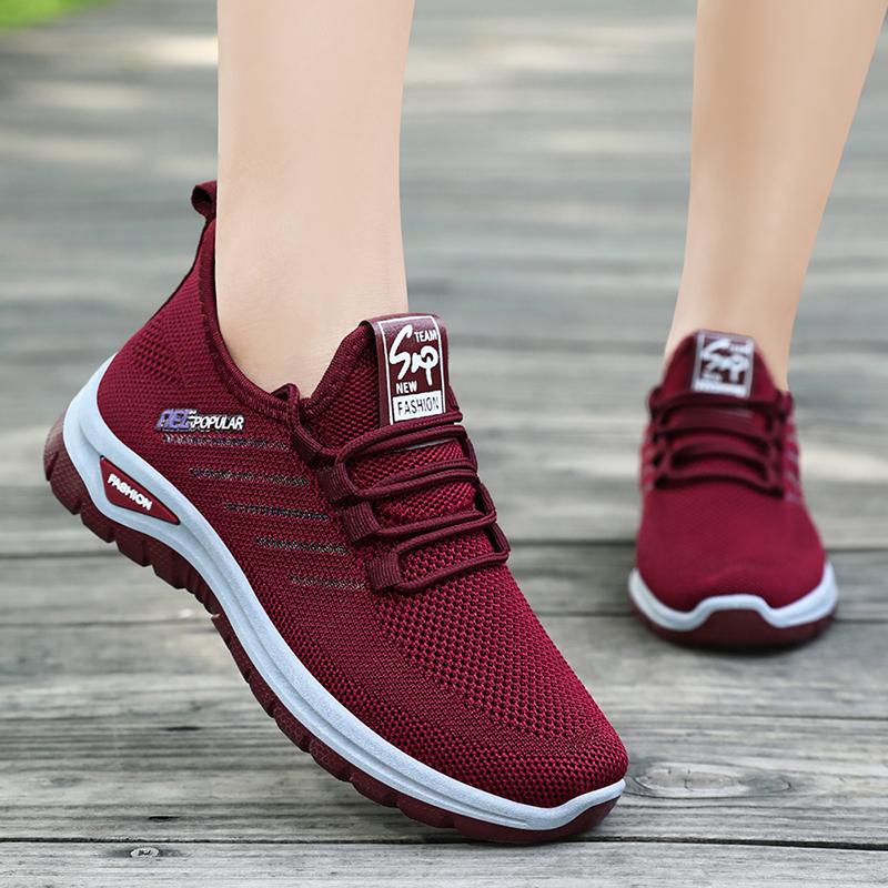 

Женская обувь, женская повседневная спортивная обувь, модная, дышащая, для бега, для ходьбы, сетчатая, летняя спортивная обувь, бесплатная доставка 36 красный
