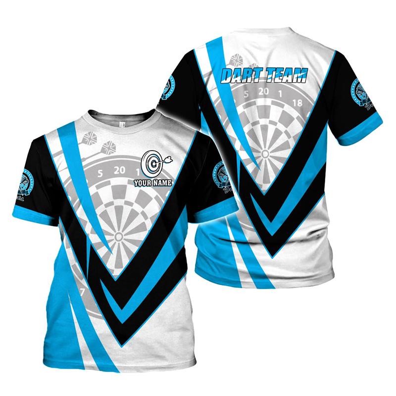 Camiseta Hombre Dardo Impresión 3D Personalizada con Nombre para Aficionados a los Dardos Camisetas Gráficas Tops de Verano Manga Corta Oversize Ropa