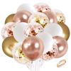 Pearl Rose Gold Latex Balloons Pearl White Metal Rose Gold Confetti Balloon Ribbon Wedding Bridal Shower Decor Birthday Globos