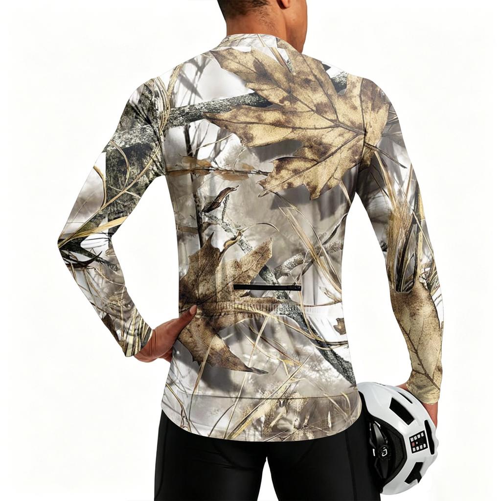 Herren Langarm Fahrradtrikot Atmungsaktiv Schnelltrocknend Halber Reißverschluss Pullover Leichtes Outdoor Sport Oberteil mit Rundhalsausschnitt und Aufdruck