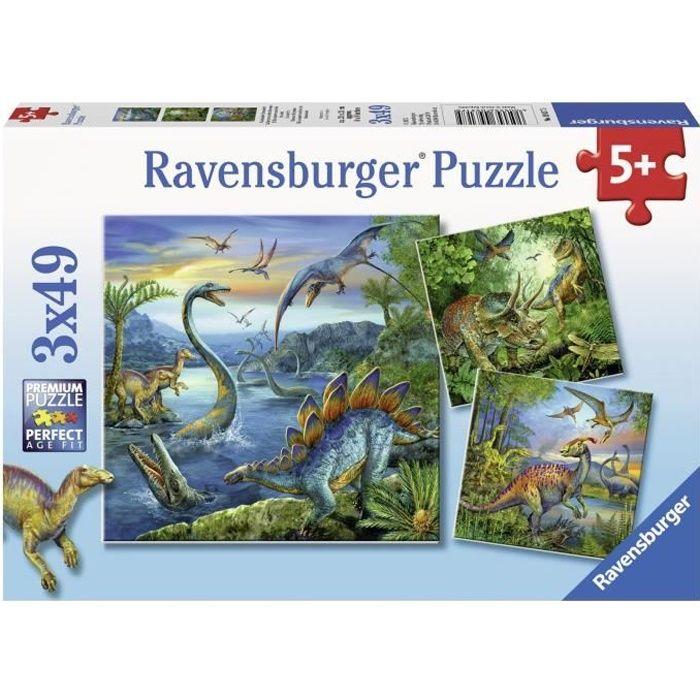 Puzzles 3x49 Pièces - La Fascination Des Dinosaures - Ravensburger - Lot De Puzzles Enfant - Dès 5 Ans