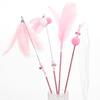 Simulation Feather Interactive Cat Toy Satin Ribbon Bell Cat Stick Toys Kitten Playing Teaser Wand Supplies Accessories