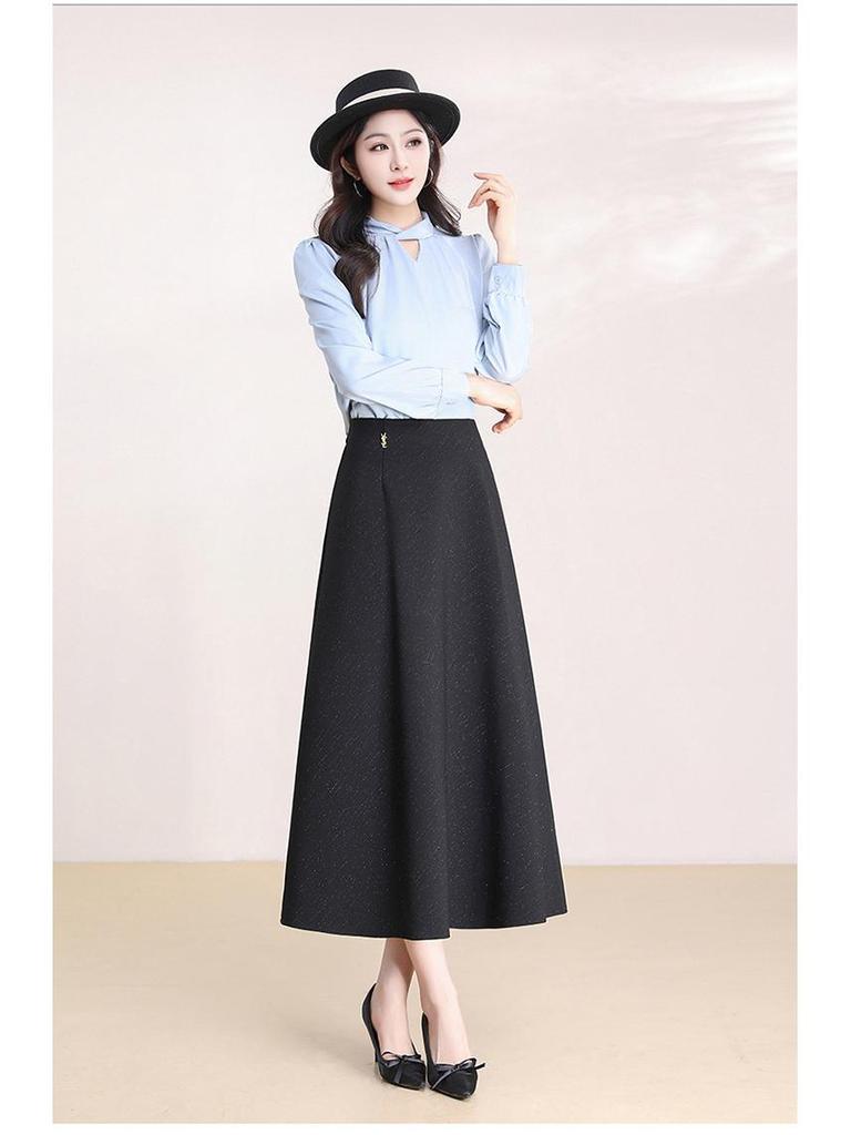 Chic Korean A-Line High-Waisted Casual Skirt for Women - Slimming, Versatile Mid-Length (Spring 2026 Collection)