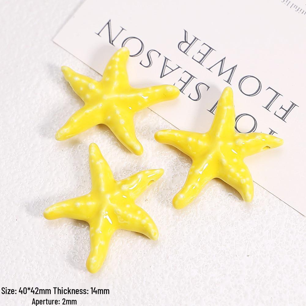 Hand-Painted Ocean Ceramic Beads: Tropical Fish, Starfish, and Seashell Shapes for DIY Jewelry