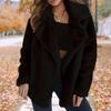Women's Fashionable Solid-color Lapel Mid-length Plush Coat