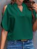 Summer Women's Solid Color V-Neck Off-Shoulder Chiffon Blouse