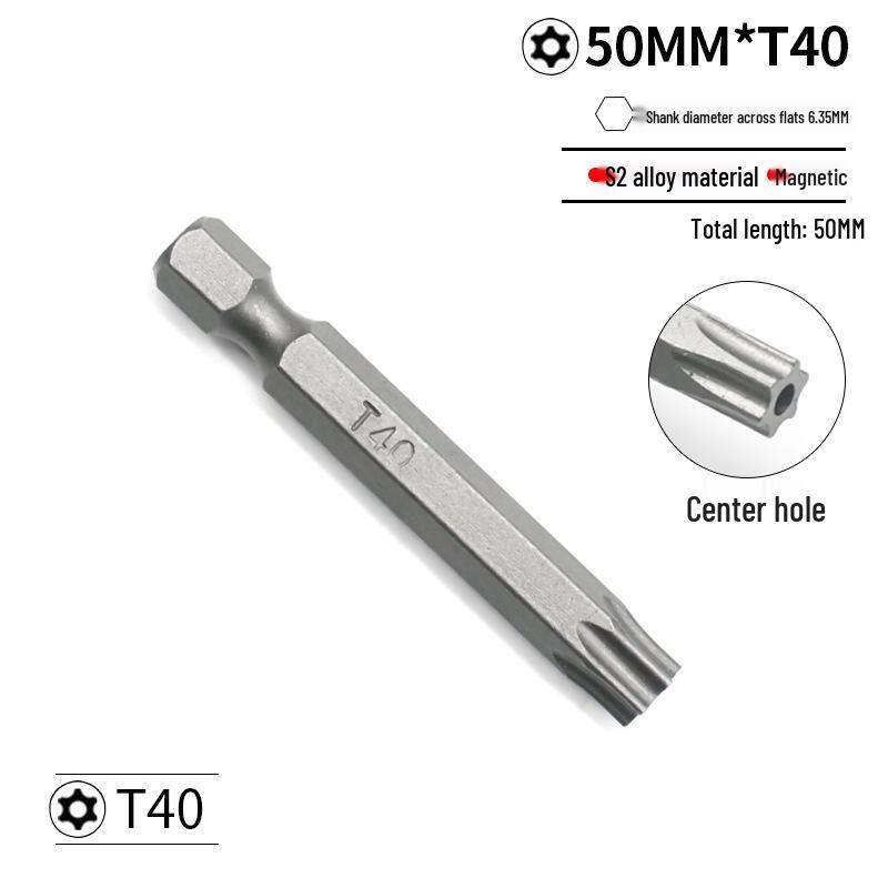 S2 Torx T5-T40 & Phillips Screwdriver Bit Set with Holes - Electric Compatible