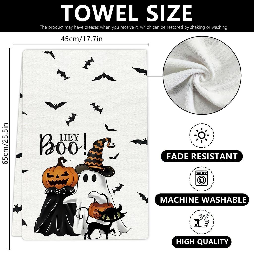 Cross-border Hot-selling Halloween Microfiber Towel Digital Printing Towel Dish Towel Kitchen Decoration