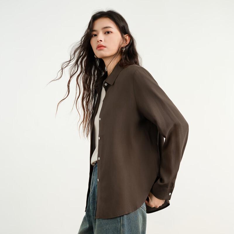 Elva Island Women s Lyocell Long Sleeve Lapel Shirt L