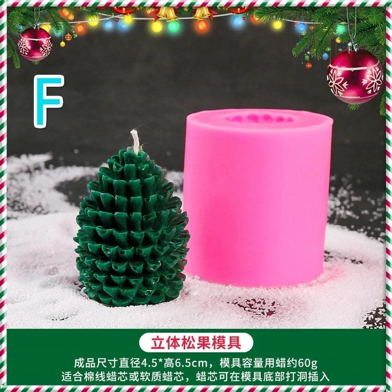 Christmas Silicone Mold Santa Claus Christmas Tree Cedar Pine Cone Silicone Mold DIY Aroma Candle Mold