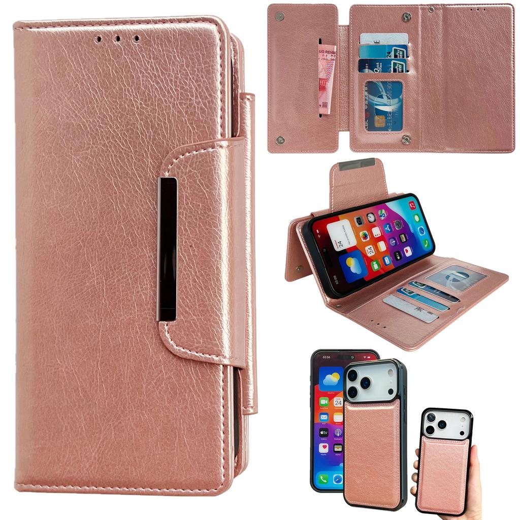 For iPhone 17 Pro Case Detachable 2 in 1 Magnetic Closure PU Leather Wallet Phone Case