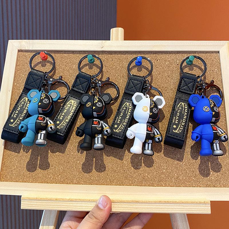 Mechanical Bear Keychain Personalized Men'S Car Key Chain Cartoon Three-Dimensional Doll Creative Fashion Bag Pendant