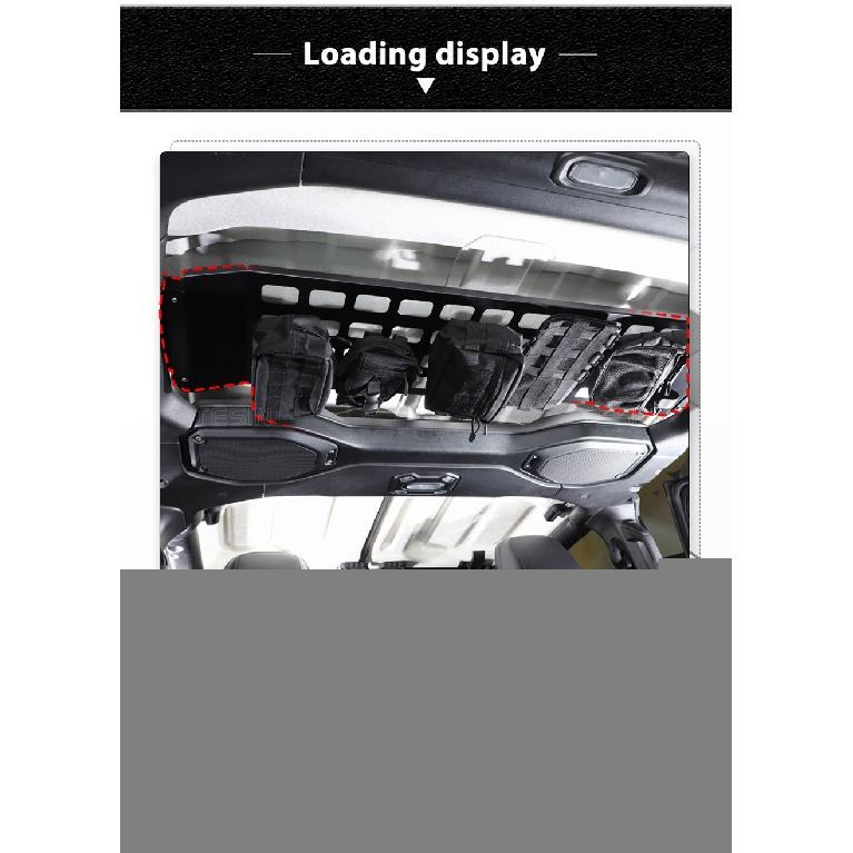 TESIN Auto Zadní řada Střecha Úložný prostor zavazadel Rozšiřovací organizér Police Příslušenství pro Jeep Wrangler JL Gladiator JT