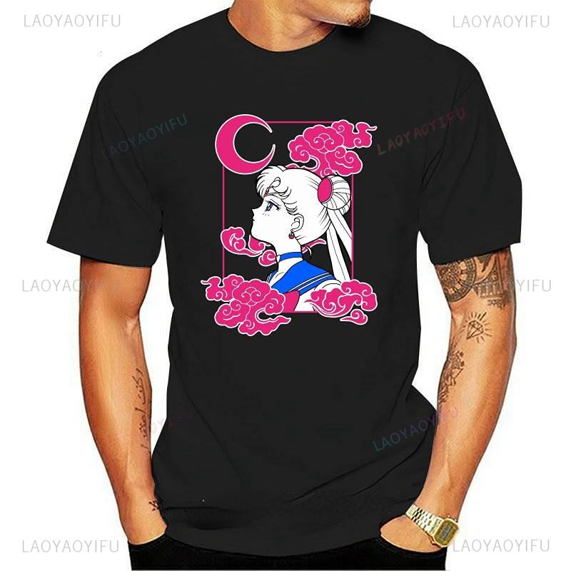 

Футболка Sailor Moon Kawaii для пар, веселый, популярный, топы с принтом, модная, ретро, Harajuku, японская, аниме-трендовая, повседневная футболка M