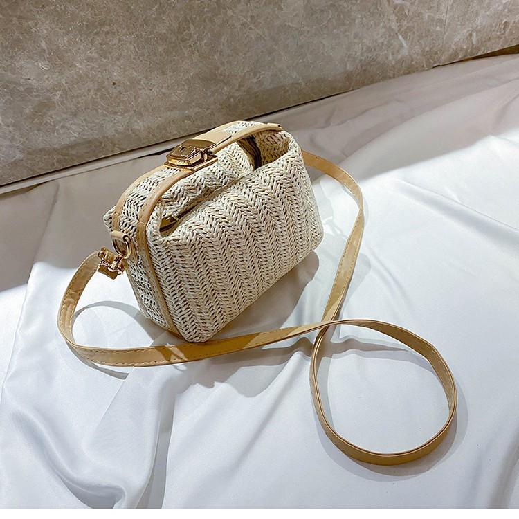 2025 Trendy Koreansk-Stil Stråvevd Crossbody Håndveske - Enkel, Frisk, Allsidig Vår/Sommer Dame Skulderveske