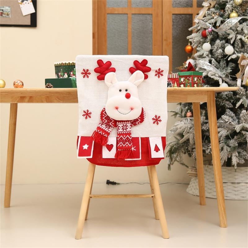 Seasonal Santa Character Soft Chair Cover for Family Gatherings Christmas Celebration