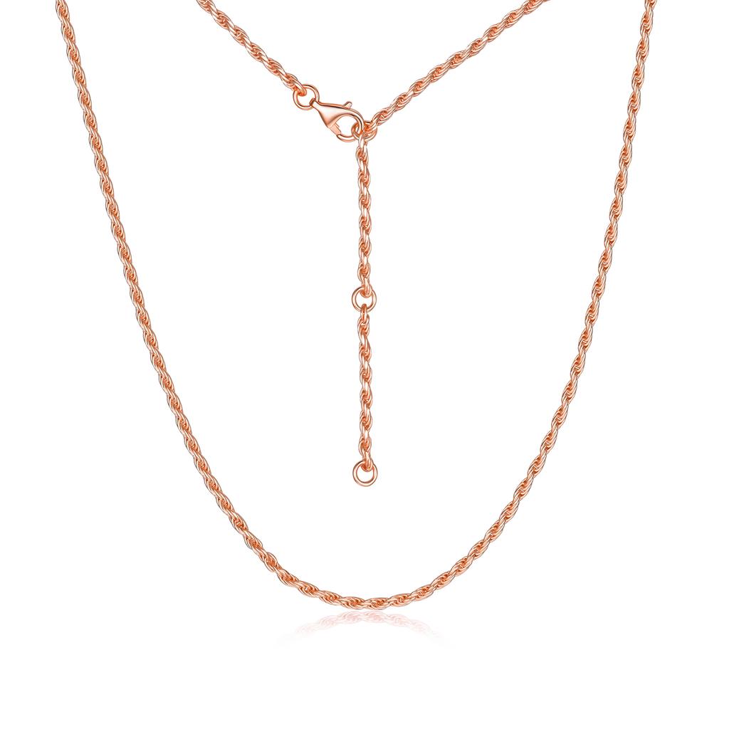 Timeless Braided Rope Chain Necklace 925 Sterling Silver With Multiple Colors Plating 2mm Rope Chain Perfect Layering Rope Chain
