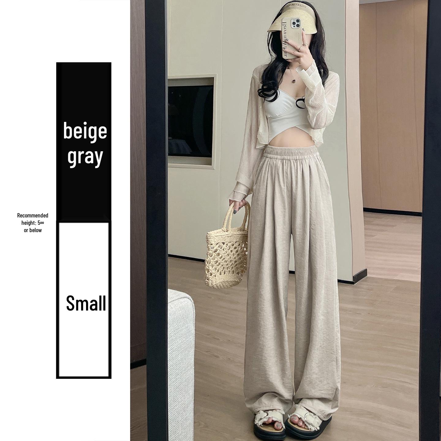 

Women s Spring 2026 High-Waisted Wide-Leg Milk White Casual Pants, Petite Flattering Korean Style by Yamamoto M