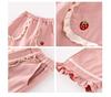 Girls' Strawberry Lace Wide-Leg Trousers - 2025 Autumn Korean Style Fashion for Children