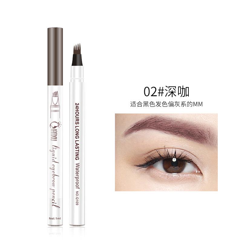 

VIBELY Micro-carved Pole Дрібнозернистий олівець для брів з чотирма вилками Водостійкий рідкий олівець для брів із чотирма головками 02