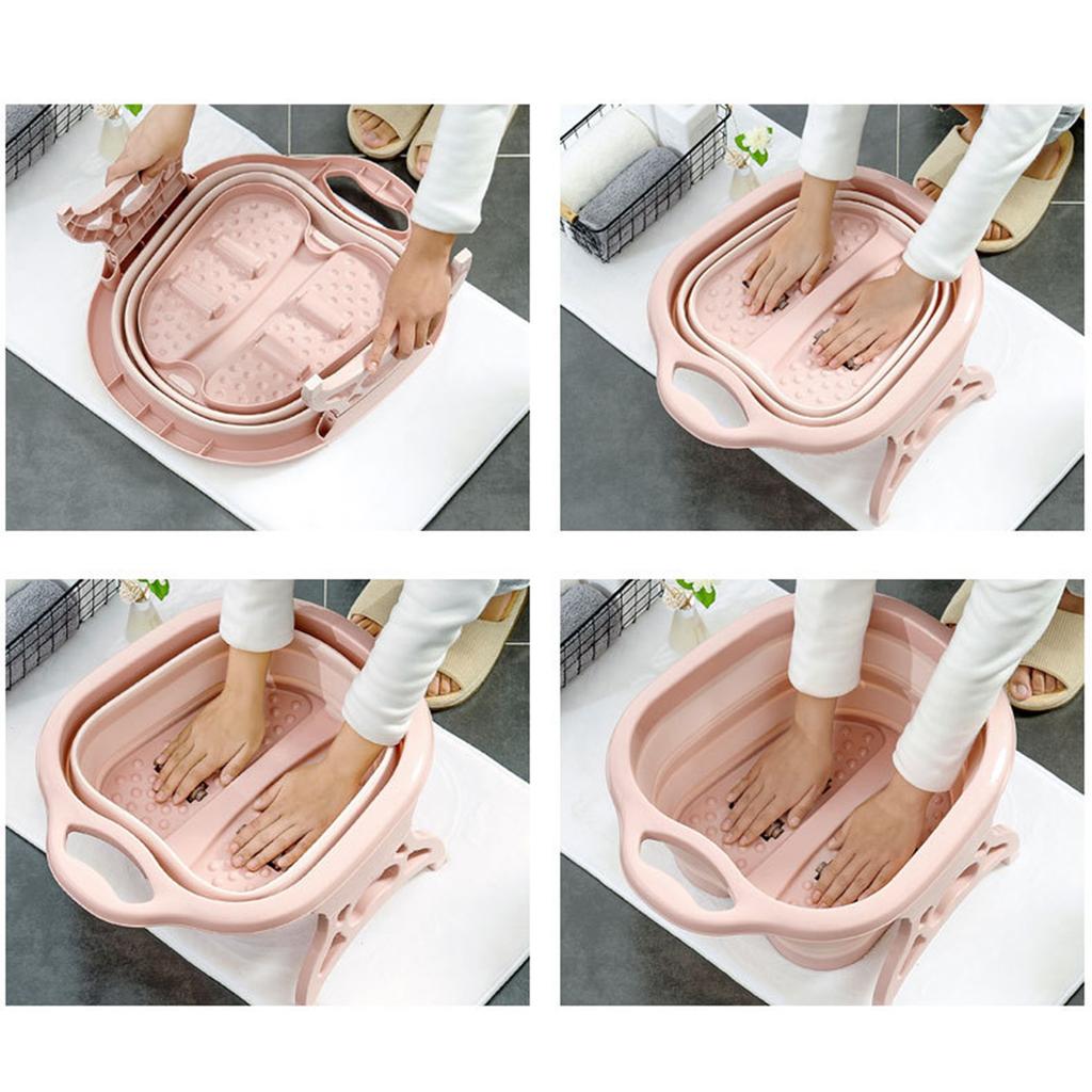 Foot Soaking Bath Basin Foldable Portable Roller Design SPA Massage Bucket for Relieving Feet Pain