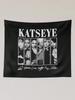 Katseye Anime Art Tapestry, Digital Painting Style Wall Hanging, Flat Print Kpop Fan Home Decor